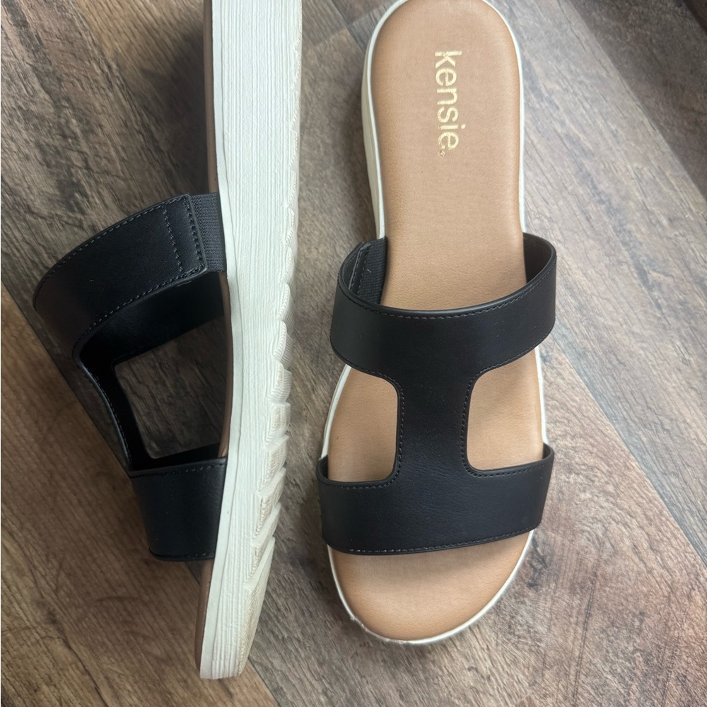 Kensie Black Women's Slide Sandals,